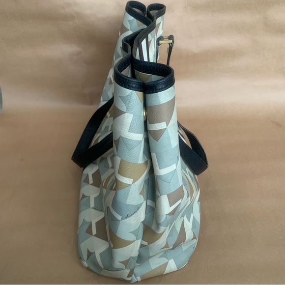 L.A.M.B. GWEN STEFANI Geometric XL Coated Canvas Satchel TOTE BAG - Picture 5 of 9